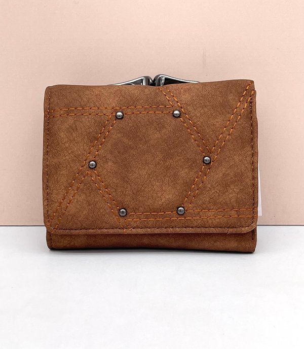 Cartera / Billetera con Tachuelas Marrón