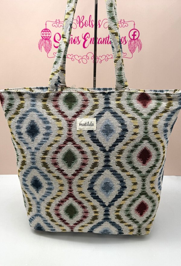 Bolsa Totebag Grande Print Gotas La Matilda