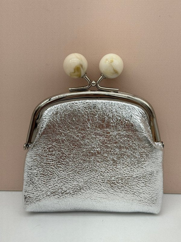 Monedero Plata Cierre de Bolas