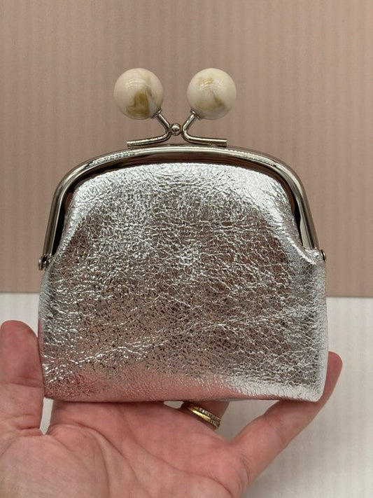 Monedero Plata Cierre de Bolas