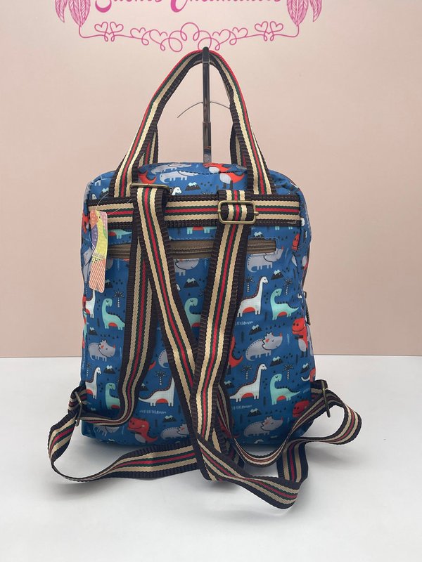 Mochila Impermeable Antirrobo Estampado Dinosaurios
