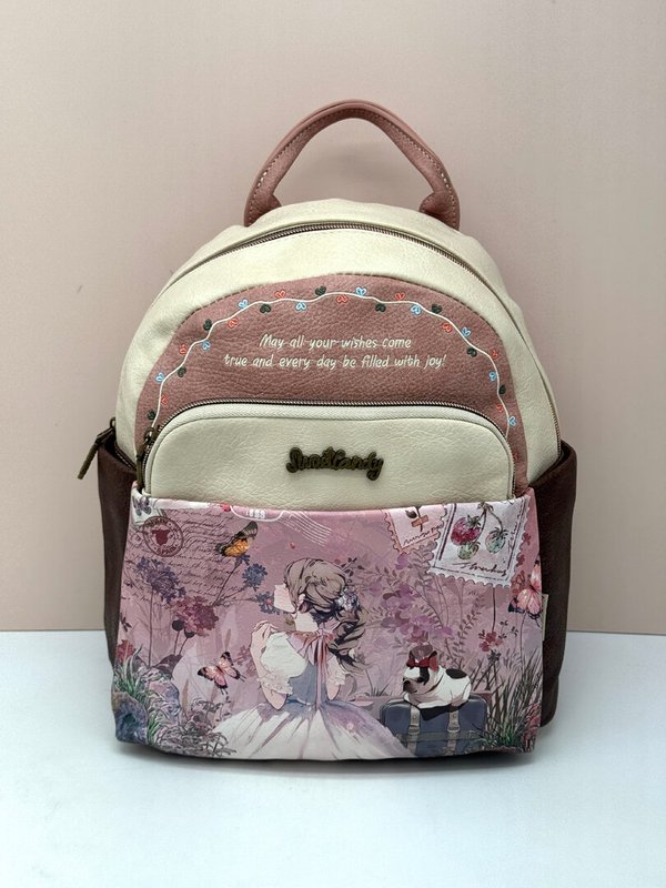 Mochila Bordada Sweet Candy Rosa