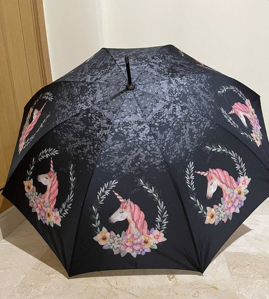 Paraguas Unicornio Negro