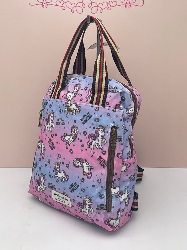 Mochila Impermeable Antirrobo Estampado Unicornio