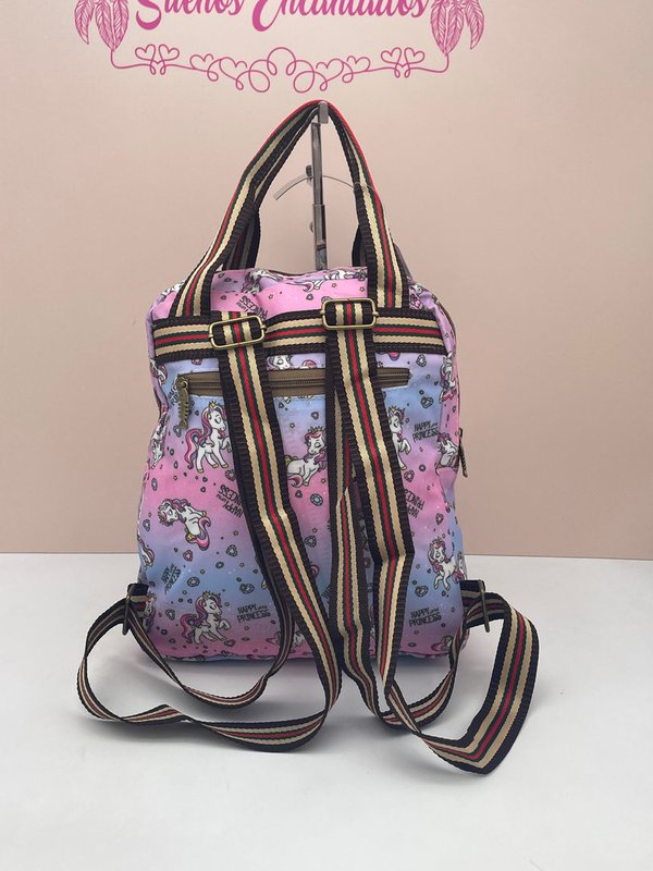 Mochila Impermeable Antirrobo Estampado Unicornio