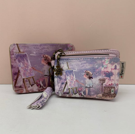Monedero Tres Cremalleras Sweet Candy Lila