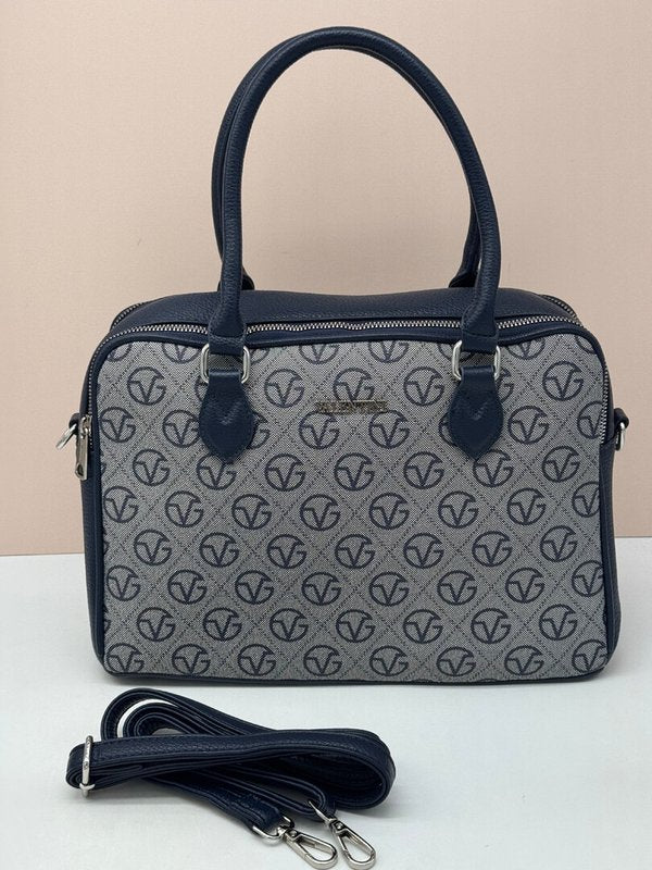 Bolso de Mano Sintético Tipo Maletín con Bolsillo Trasero