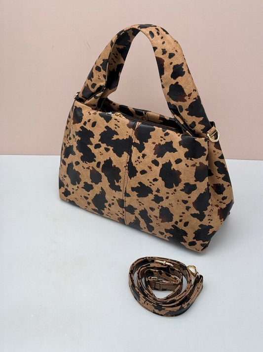 Bolso de Mano / Bandolera Leopardo Taupe