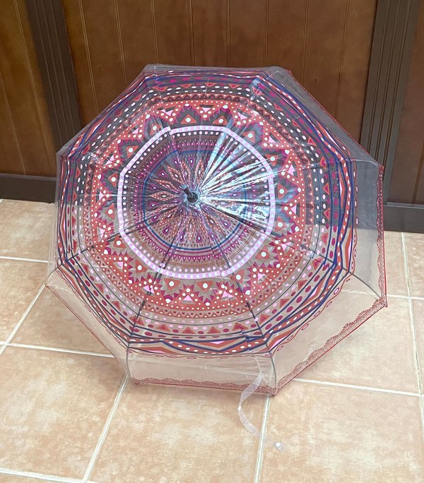 Paraguas Transparente Tipo Seta Mandala