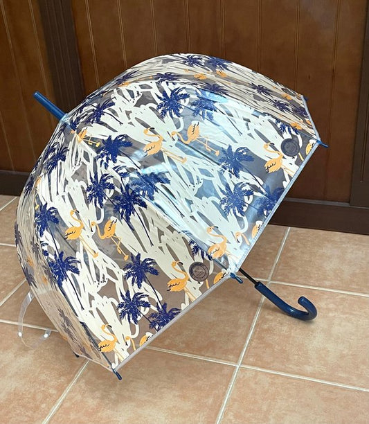 Paraguas Tipo Seta Flamencos y Palmeras