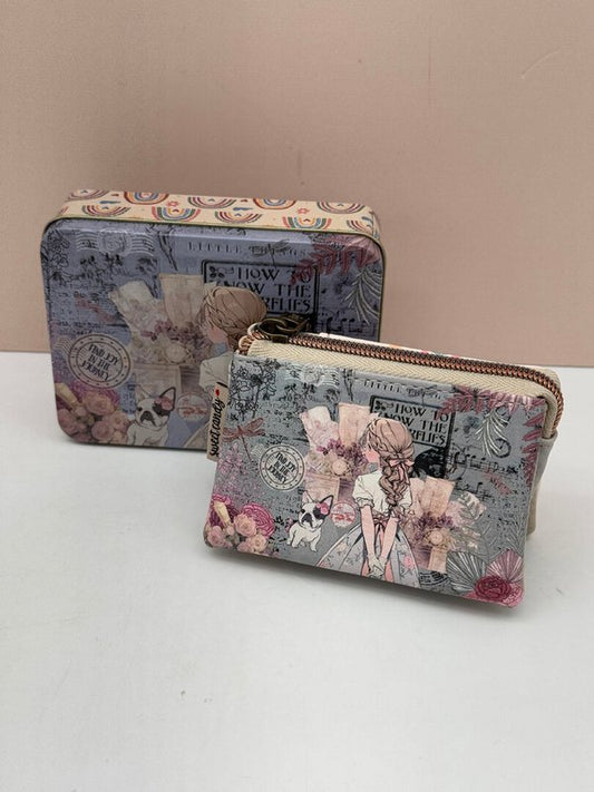 Monedero Triple con Caja de Lata Sweet Candy Alejandra