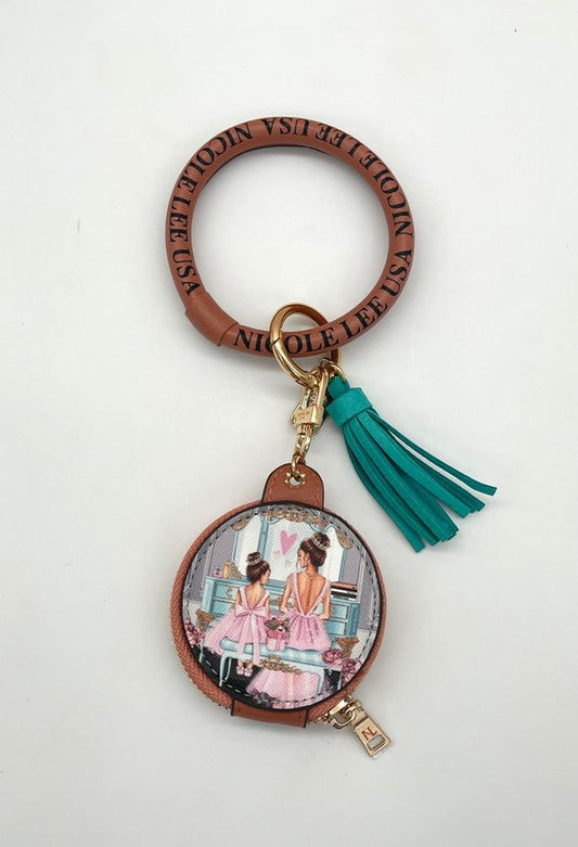 Pulsera con Llavero y Espejo Porta Auriculares Nicole Lee