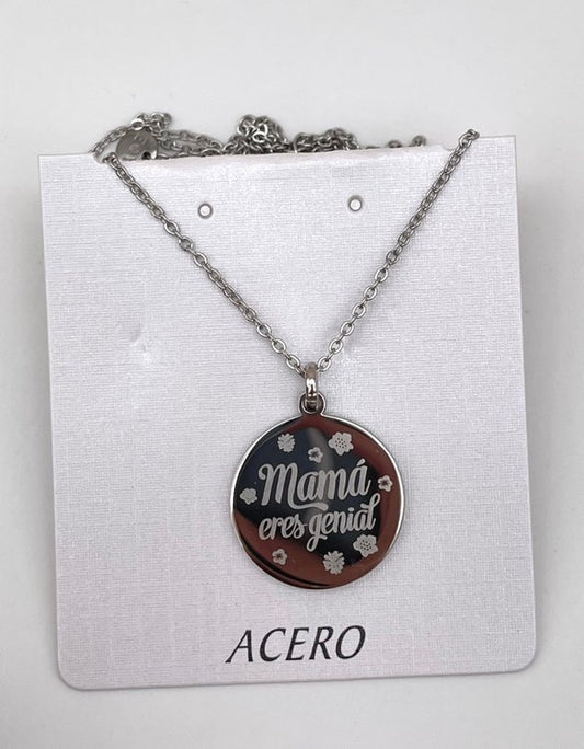 Colgante Acero Mama