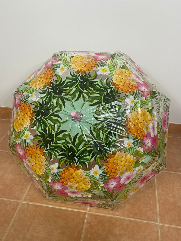 Paraguas Transparente Flores