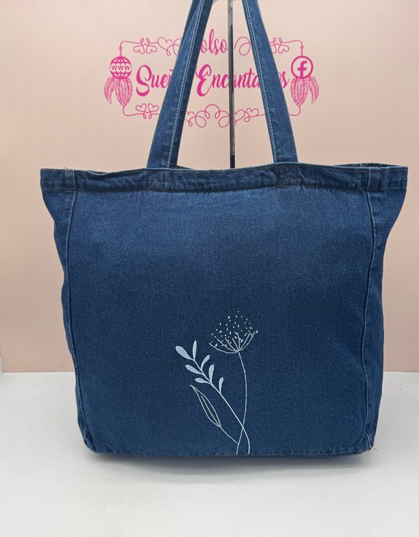 Bolso Vaquero Maxi Bordado