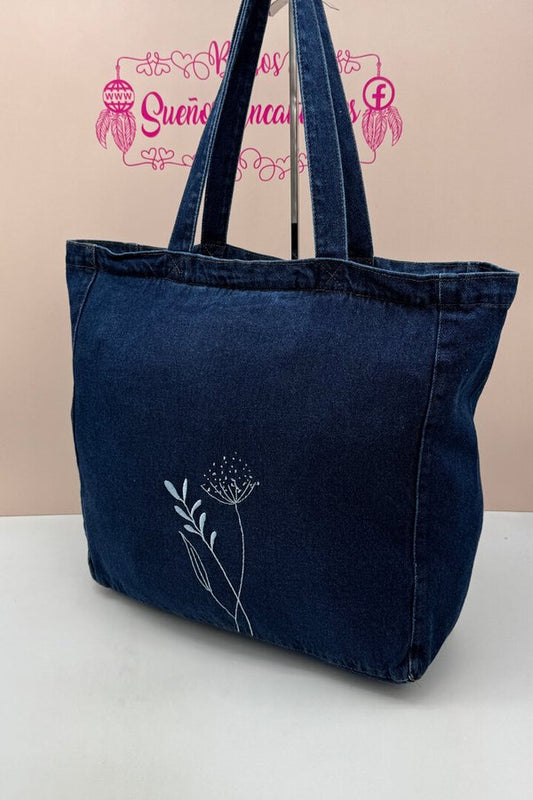 Bolso Vaquero Maxi Bordado