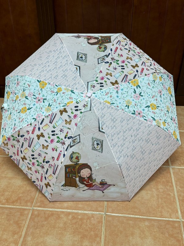 Paraguas para Bolso Muñeca con Libros