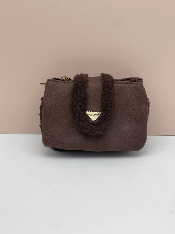 Monedero de Piel Privata Triple Cremallera (Marrón)