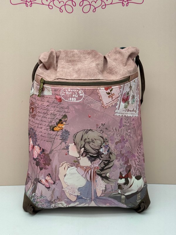Mochila Saco de Cuerdas Sweet Candy Rosa