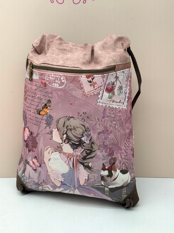Mochila Saco de Cuerdas Sweet Candy Rosa