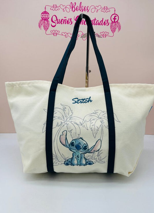 Bolsa de Lona Grande "Ohana & Blue" de Stitch