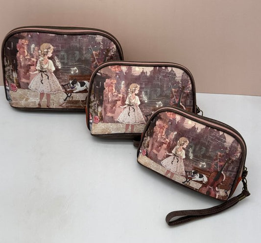 Set de Tres Neceser Sweet Candy Marrón