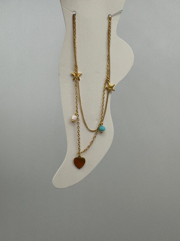 Tobillera Abalorios Estrellas