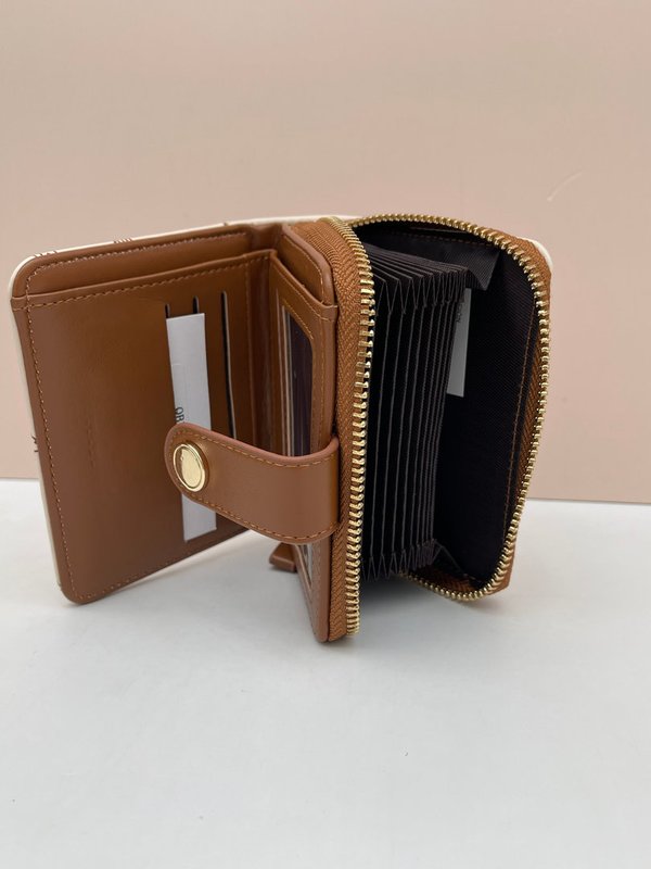 Cartera / Tarjetero Gatitos Marrón