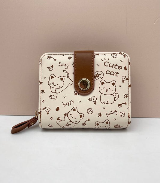 Cartera / Tarjetero Gatitos Marrón