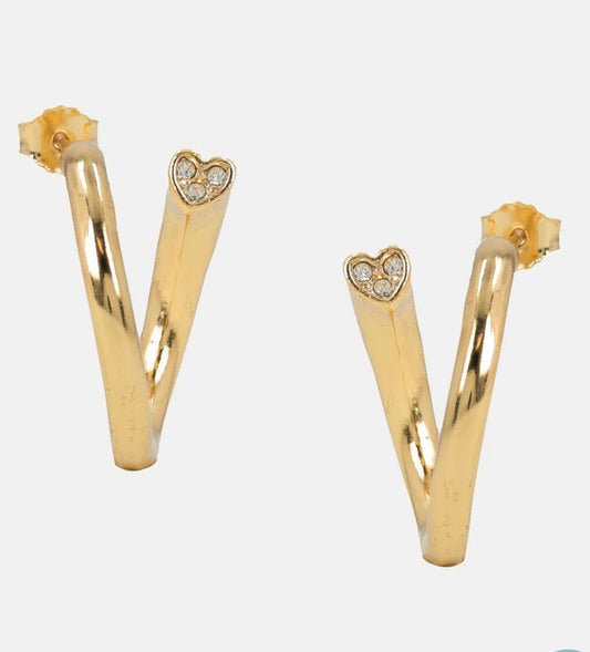 Aros Corazones Dorados