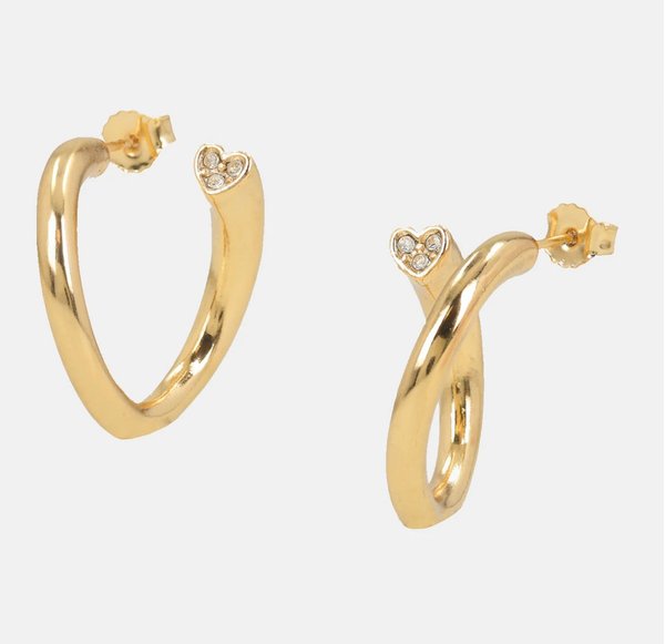 Aros Corazones Dorados