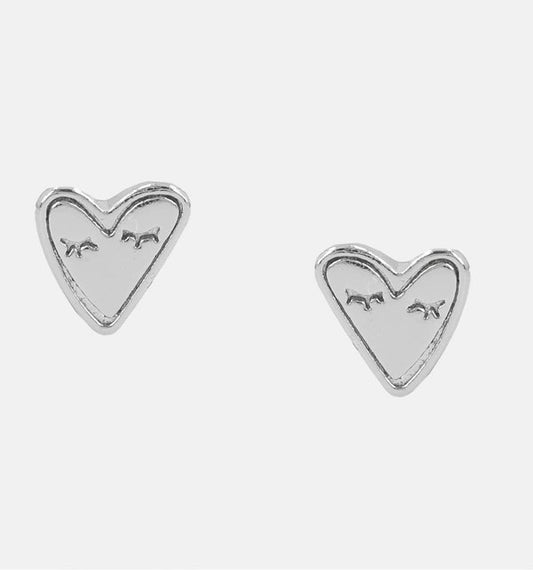 Pendientes Plateados Corazón