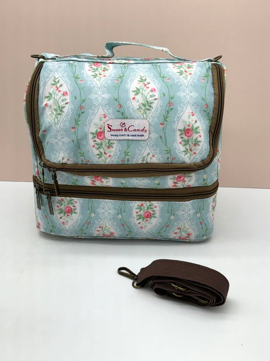 Nevera Térmica Casita Doble Estampado Floral Verde Retro