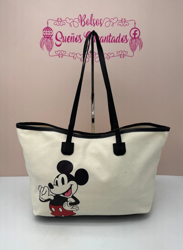 Bolsa de Tela Loneta Shopping Mickey