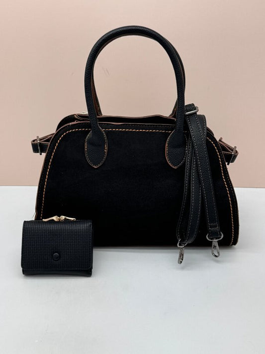 Bolso Piel Cierre Cremallera Negro