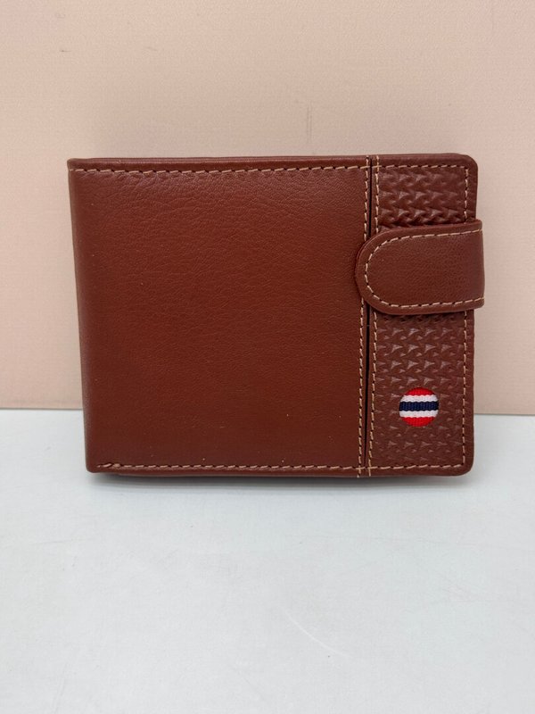 Cartera de Hombre Marrón con Cierre Botón