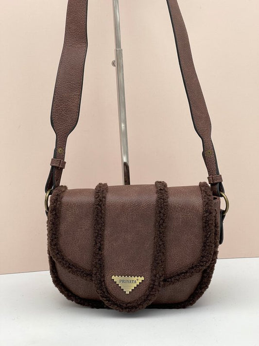 Bolso Bandolera Privata con Filo Borreguito (Marrón)