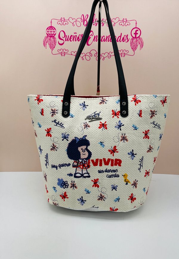 Cesta Punto de Arroz Mafalda Asas Color Negro