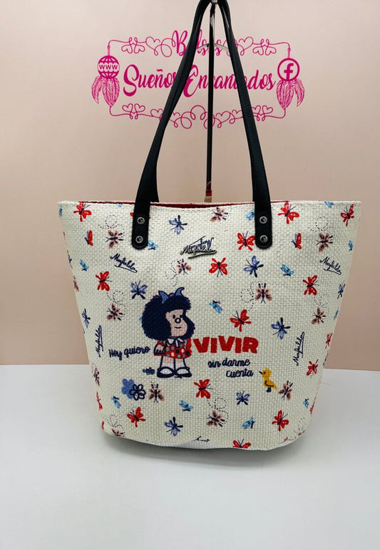 Cesta Punto de Arroz Mafalda Asas Color Negro