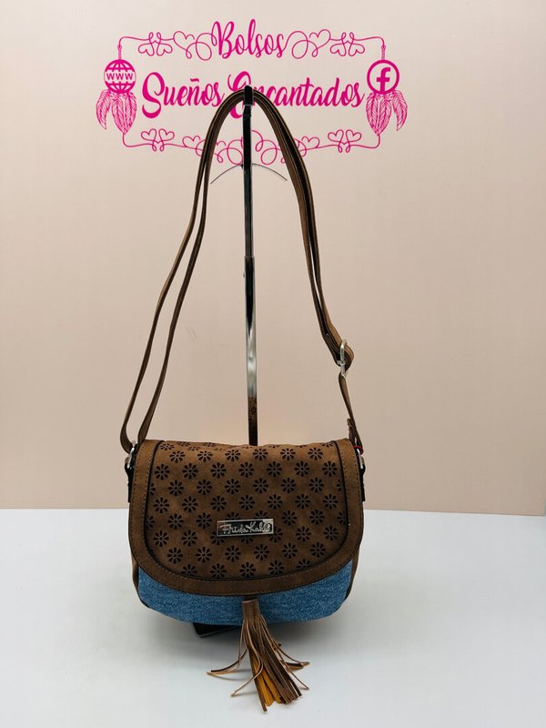 Bolso Frida Kahlo Piel y Denin