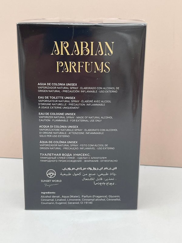 Agua de Colonia Arabian Parfumns Inspiración Princesas de Arabia Negro (Unisex)