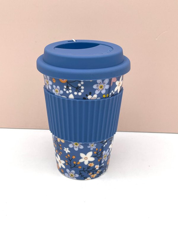 Vaso de Cerámica con Tapa Silicona Sweet Candy (Azul Claro)