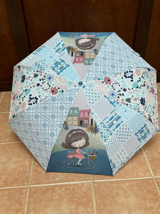 Paraguas para Bolso Muñecas con Bicicleta