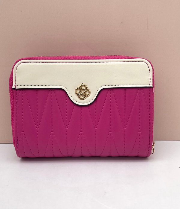 Cartera Rosa y Beig con Adorno de Flor