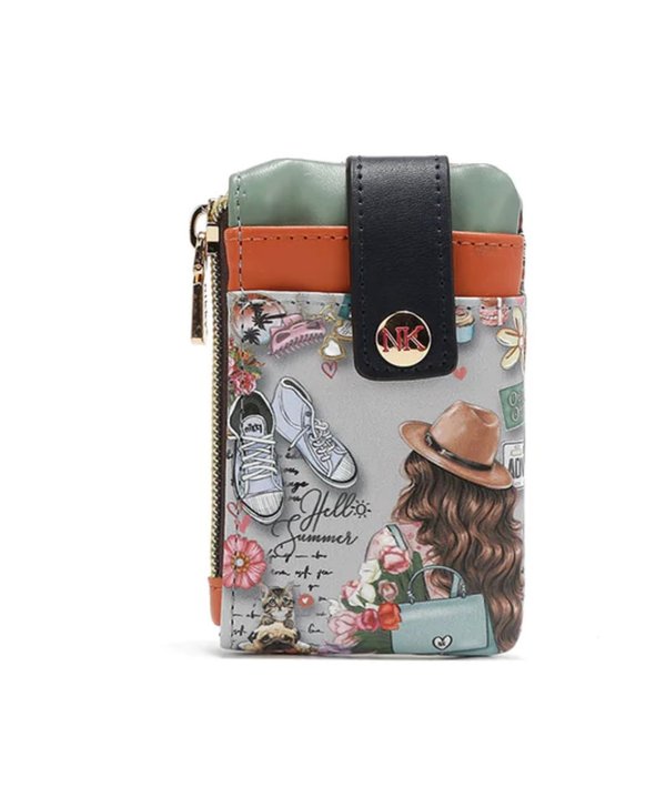 Tarjetero Mini con Cierre de Cremallera y Boton a Presión Nikky World