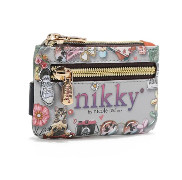 Tarjetero Mini con Cierre de Cremallera y Boton a Presión Nikky World