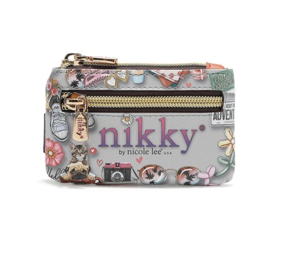 Tarjetero Mini con Cierre de Cremallera y Boton a Presión Nikky World