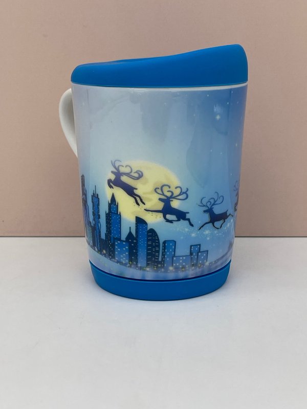 Taza Renos con Base y Tapa de Silicona