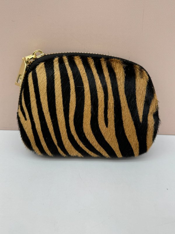 Monedero Animal Print Cebra Marrón