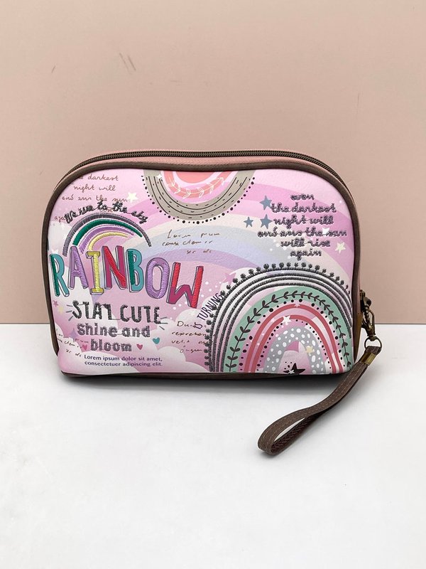 Neceser Grande Bordado Raibow Dream (Rosa)